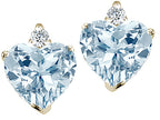 Tommaso Design™ Heart Shape 6mm Genuine Aquamarine Earrings Studs