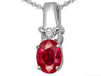 Tommaso Design™ Oval 8x6mm Created Ruby Pendant Necklace