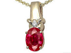 Tommaso Design™ Oval 8x6mm Created Ruby Pendant Necklace