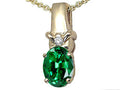 Tommaso Design™ Oval 8x6 mm Simulated Emerald And Pendant Necklace
