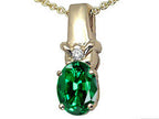 Tommaso Design™ Oval 8x6 mm Simulated Emerald And Pendant Necklace