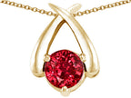 Tommaso Design™ Round 7mm Created Ruby Pendant Necklace