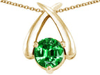 Tommaso Design™ Round 7mm Simulated Emerald Pendant Necklace