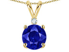 Star K™ Classic Round 7mm One Stone Created Sapphire Pendant Necklace