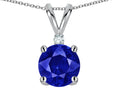 Star K™ Classic Round 7mm One Stone Created Sapphire Pendant Necklace