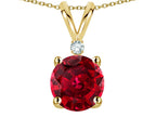 Star K™ Classic Round 7mm One Stone Created Ruby Pendant Necklace