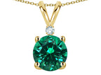 Star K™ Classic Round 7mm One Stone Simulated Emerald Pendant Necklace