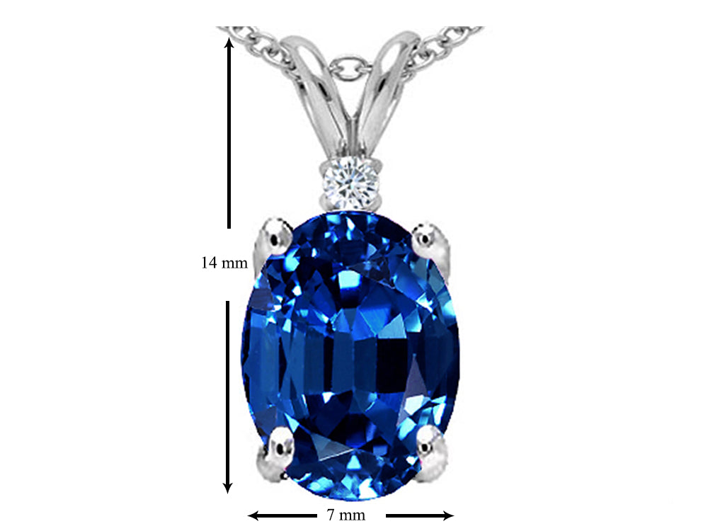 Tommaso Design™ Created Blue Sapphire Pendant Necklace