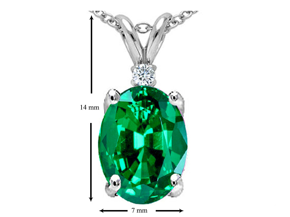 Tommaso Design™ Simulated Emerald Pendant Necklace