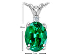 Star K Simulated Emerald Pendant Necklace