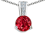 Tommaso Design™ Round 7mm Created Ruby Pendant Necklace