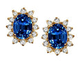 Tommaso Design™ Oval 8x6mm Created Blue Sapphire Earrings