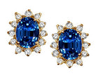 Tommaso Design™ Oval 8x6mm Created Blue Sapphire Earrings