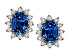 Tommaso Design™ Oval 8x6mm Created Blue Sapphire Earrings