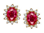 Tommaso Design™ Oval 8x6mm Created Ruby Earrings