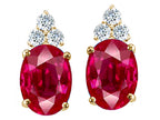 Tommaso Design™ Oval 8x6mm Created Ruby Earrings Studs