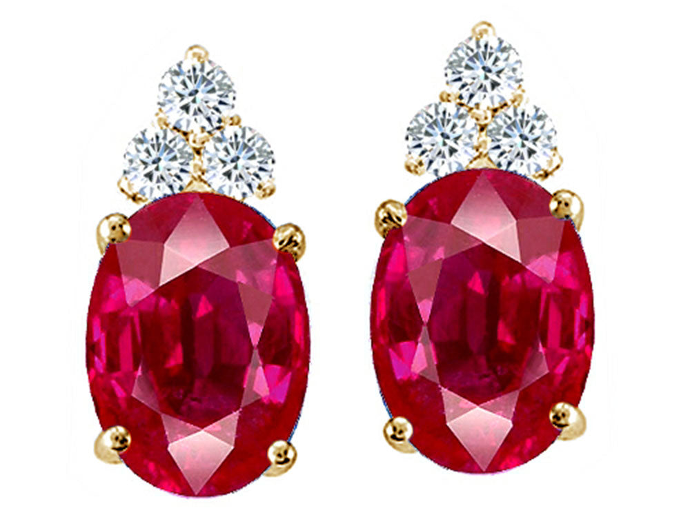 Tommaso Design™ Oval 8x6mm Created Ruby Earrings Studs