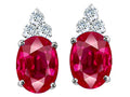 Tommaso Design™ Oval 8x6mm Created Ruby Earrings Studs