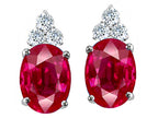 Tommaso Design™ Oval 8x6mm Created Ruby Earrings Studs
