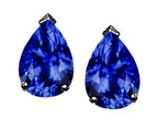 Tommaso design Studio  Pear Shape 8x6mm Created Blue Sapphire Earrings Studs