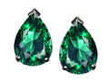 Tommaso design Studio  Pear Shape 8x6mm Simulated Emerald Earrings Studs