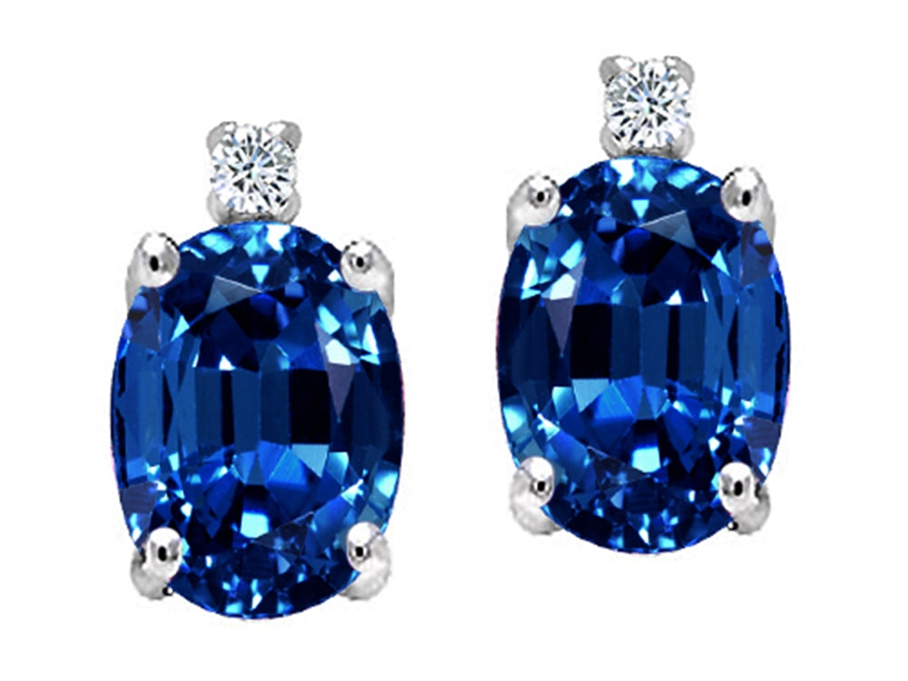 Tommaso Design™ Created Blue Sapphire Earrings