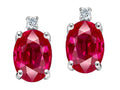 Tommaso Design™ Oval 7x5 mm Created Ruby Earrings