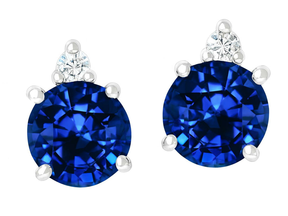 Tommaso Design™ Created Blue Sapphire Earrings Studs