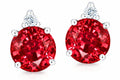 Star K Round 7mm Created Ruby Earrings Studs