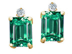 Tommaso Design™ Emerald Cut 8x6mm Simulated Emerald And Earrings Studs