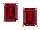 Star K™ Emerald Cut 8x6mm Created Ruby Earrings Studs
