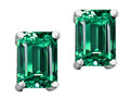 Tommaso Design™ Emerald Cut 8x6mm Simulated Emerald Earrings Studs
