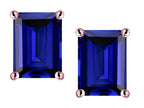 Star K™ Emerald Cut 8x6mm Created Sapphire Earrings Studs
