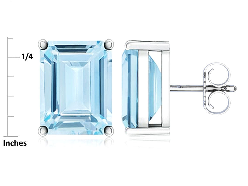 Star K™ Emerald Cut 8x6mm Created Sapphire Earrings Studs