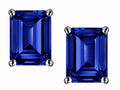 Star K™ Emerald Cut 8x6mm Created Sapphire Earrings Studs