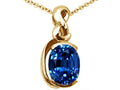 Tommaso Design™ Oval 9x7mm Created Blue Sapphire Pendant Necklace