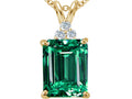 Tommaso Design™ Emerald Cut 10x8mm Simulated Emerald Pendant Necklace