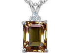 Tommaso Design™ Emerald Cut 10x8 mm Genuine Smoky Quartz Pendant Necklace