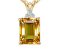 Tommaso Design™ Emerald Cut 10x8 mm Genuine Citrine Pendant Necklace