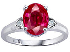 Tommaso Design Oval 9x7mm Created Ruby Ring