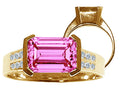 Tommaso Design Octagon Cut 9x7mm Created Pink Sapphire Ring