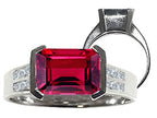 Tommaso Design Octagon Cut 9x7mm Created Ruby Ring
