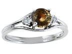 Tommaso Design Round 5mm Genuine Smoky Quartz Ring