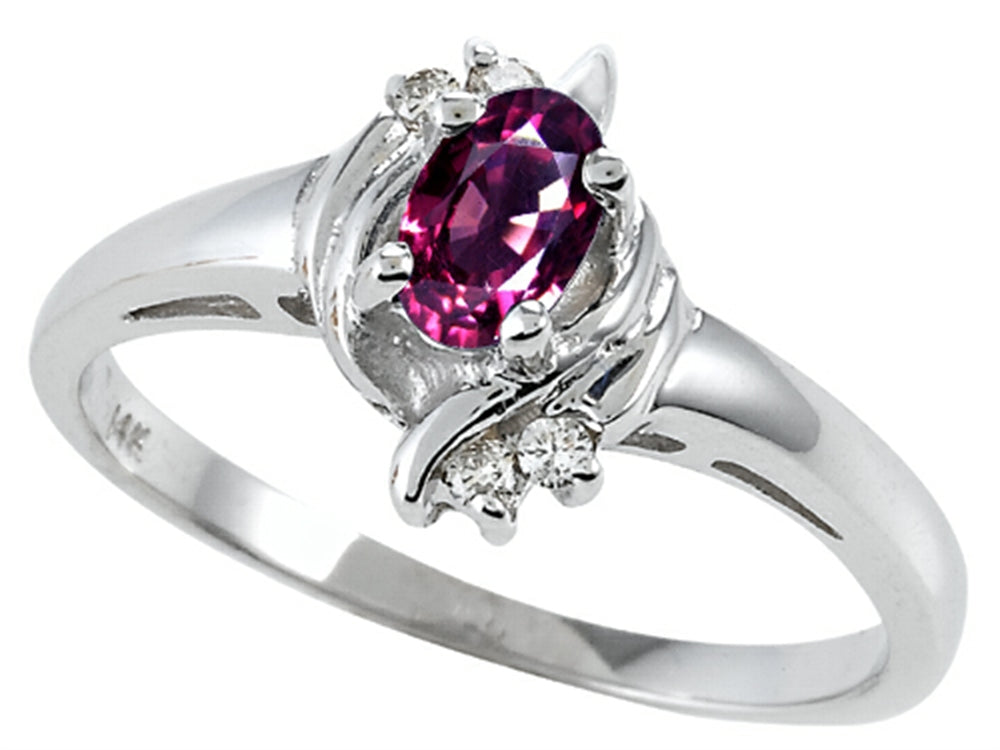 Tommaso Design Oval 5x3 mm Genuine Rhodolite Ring