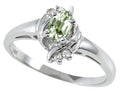 Tommaso Design Oval 5x3 mm Green Amethyst Ring