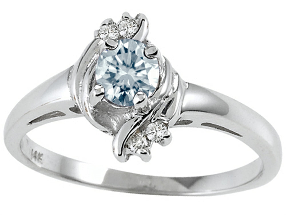 Tommaso Design Genuine Aquamarine Ring