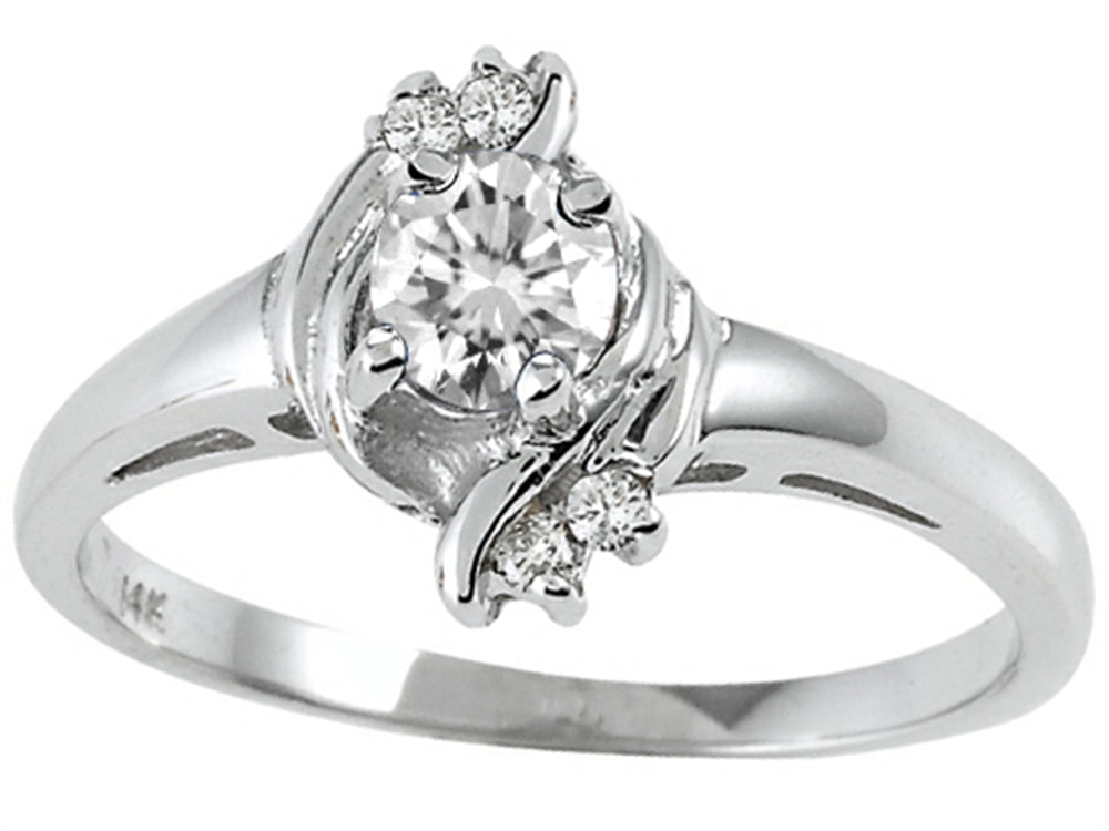 Tommaso Design Genuine White Topaz Ring