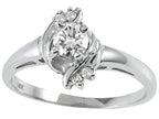 Tommaso Design Genuine White Topaz Ring