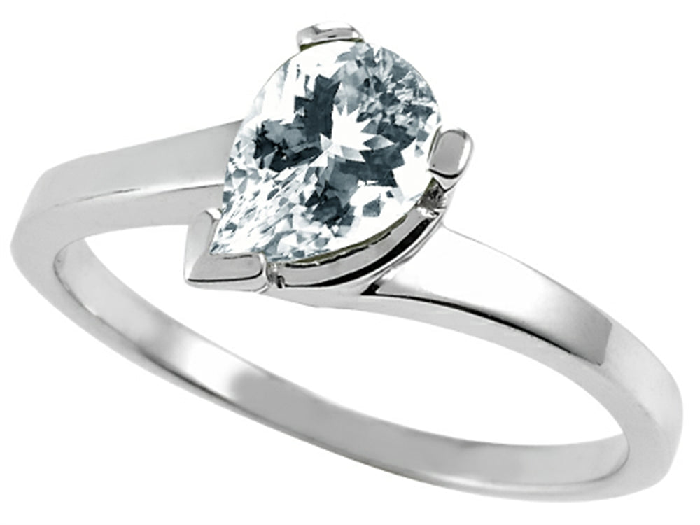 Tommaso Design Genuine White Topaz Ring