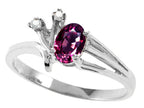 Tommaso Design Oval 6x4mm Genuine Rhodolite Ring